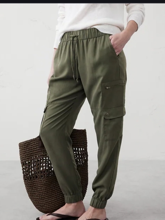 Banana Republic Pants - Banana Republic Olive Green Cargo Jogger Pants Petite Medium
